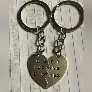 Best Fucking‎ Bitches Heart Keychain Set